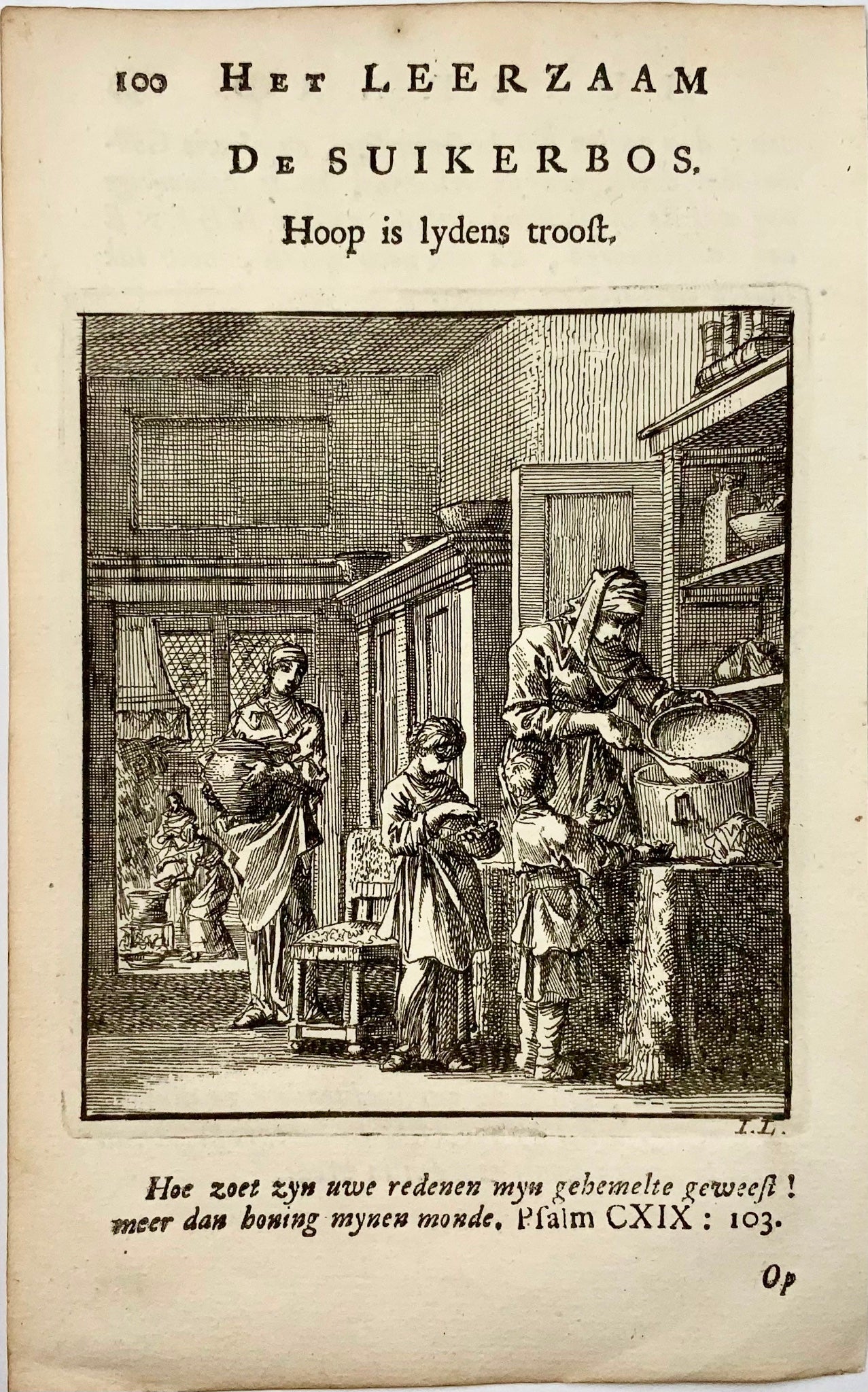 1711 Panettiere di zucchero, Caspar Luyken, incisione, mestieri 