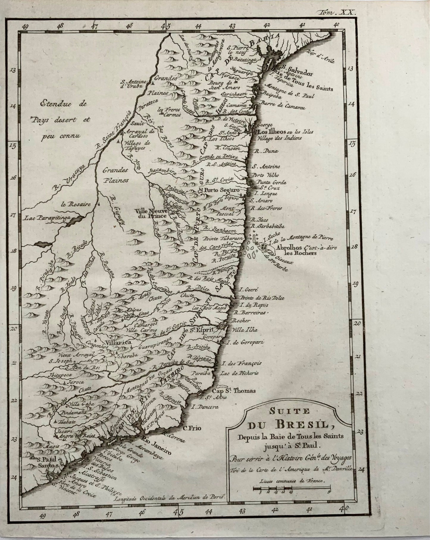 1757 Uruguay and Brazil, Jacques Bellin, ‘Suite du Bresil’, engraved map