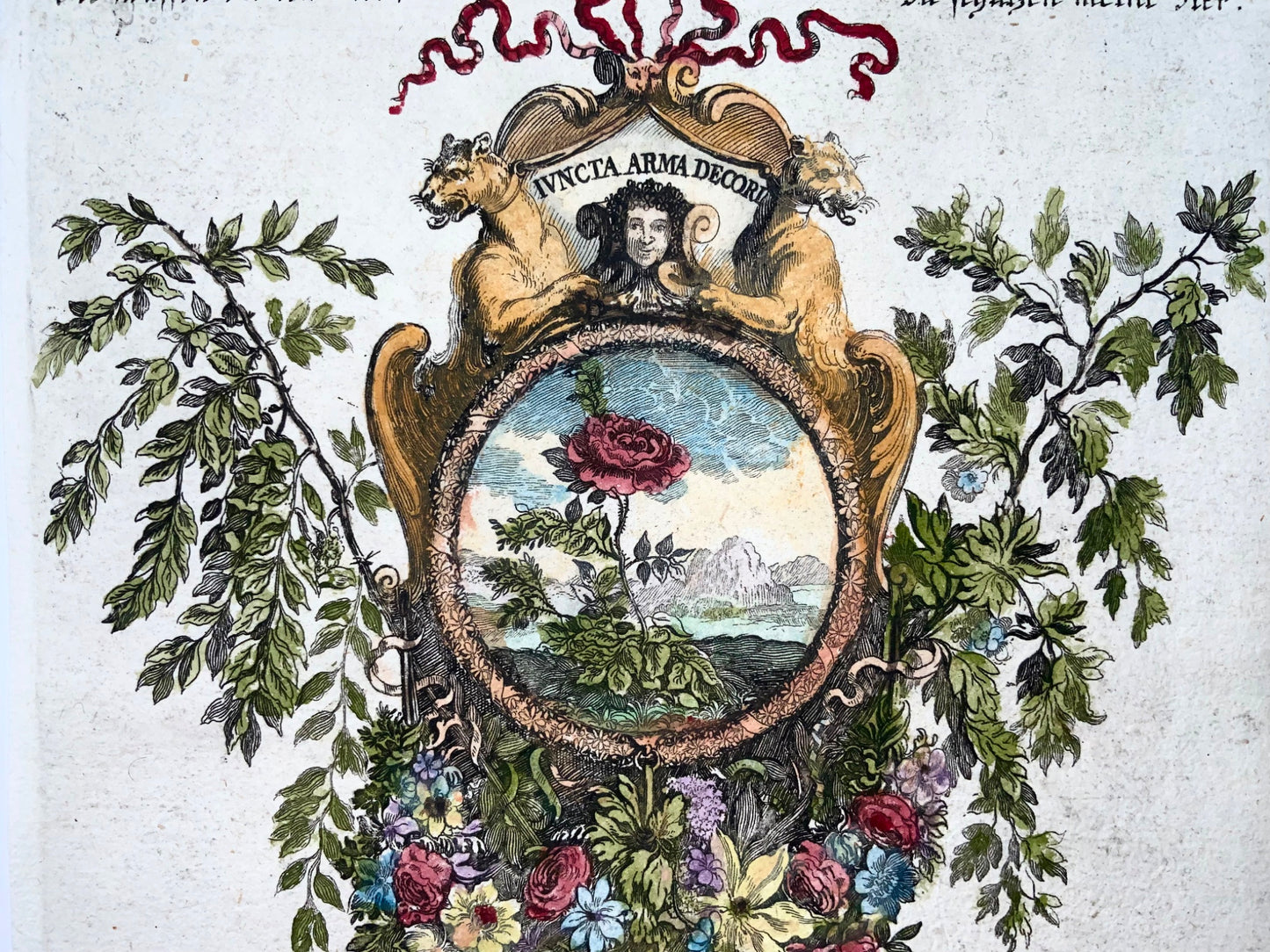 1679 Rosa, bouquet, spine, Le Brun; Le Clerc, allegoria, botanica