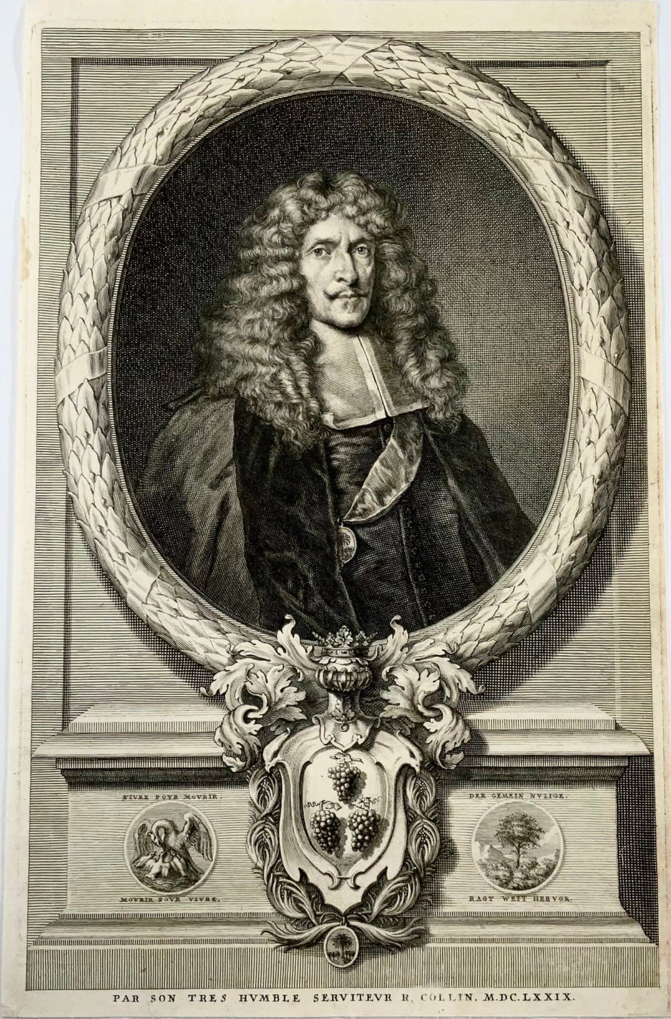 1679 JJ Sandrart, portrait in-folio par R Collin gravure