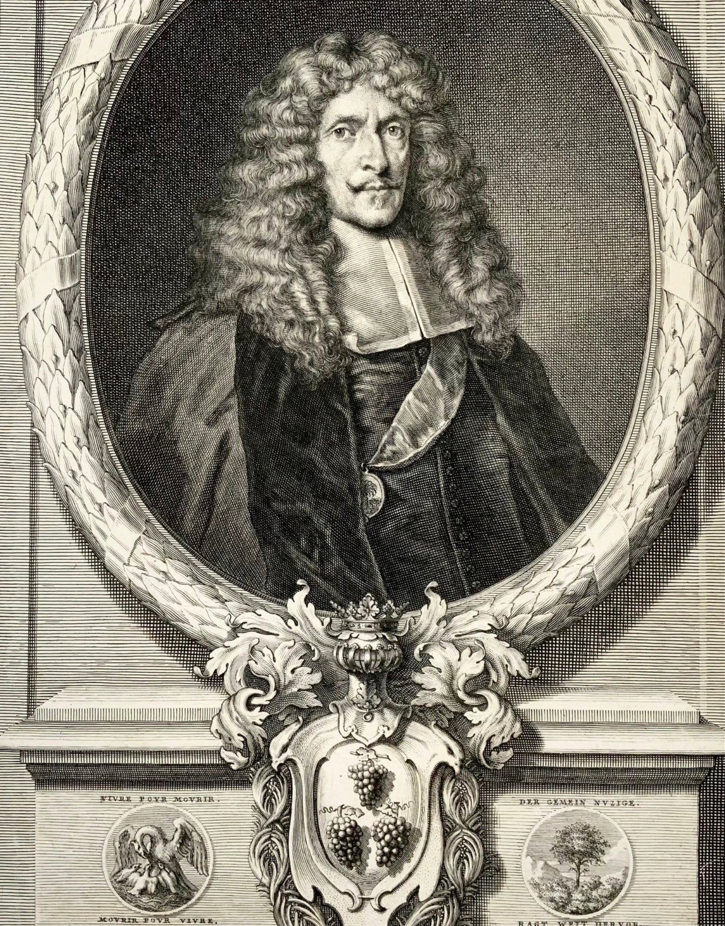 1679 JJ Sandrart, ritratto in folio di R Collin, incisione