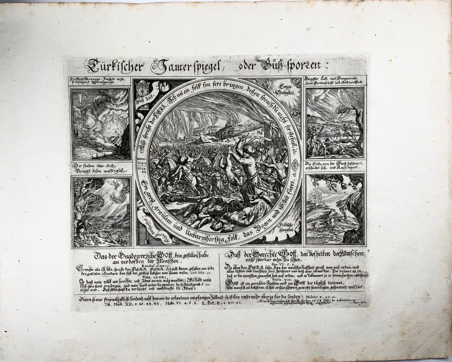 1665 Broadside, Conrad Meyer, “Türkischer Jamerspiegel” Guerre turco-ottomane