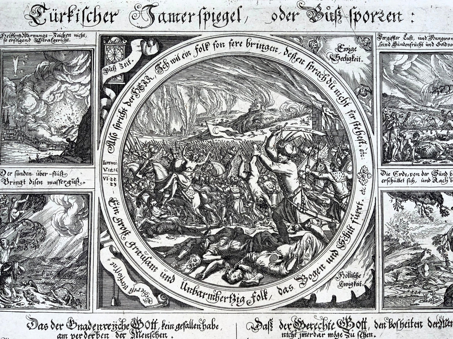 1665 Broadside, Conrad Meyer, « Türkischer Jamerspiegel » Guerres turques ottomanes