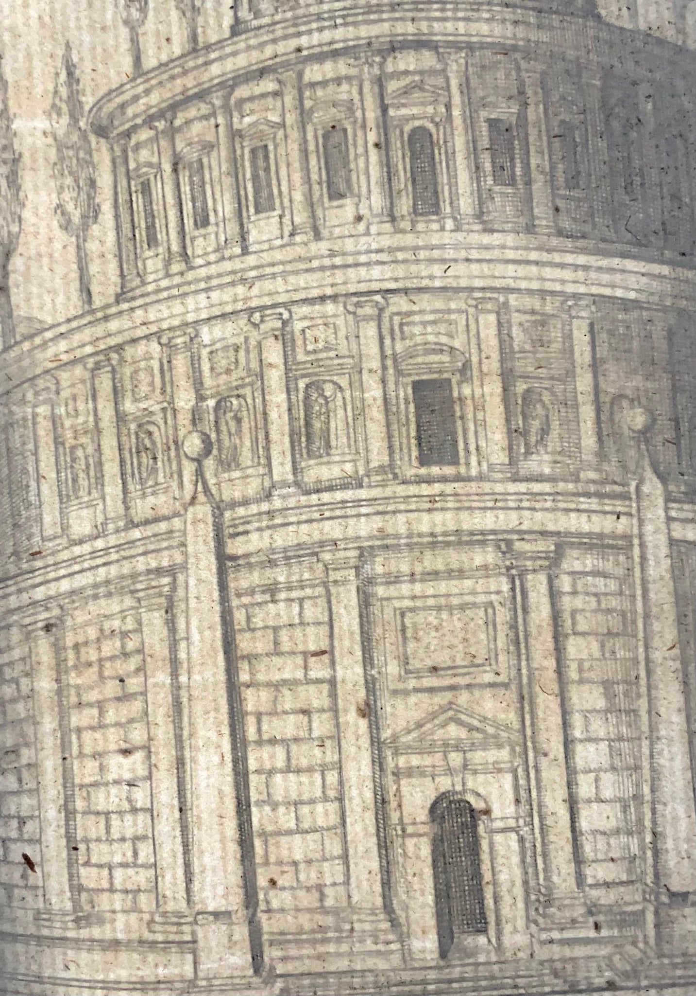 1624 Lauro, Giacomo, Mausoleo di Augusto, folio, incisione su rame, Roma, Italia, architettura classica