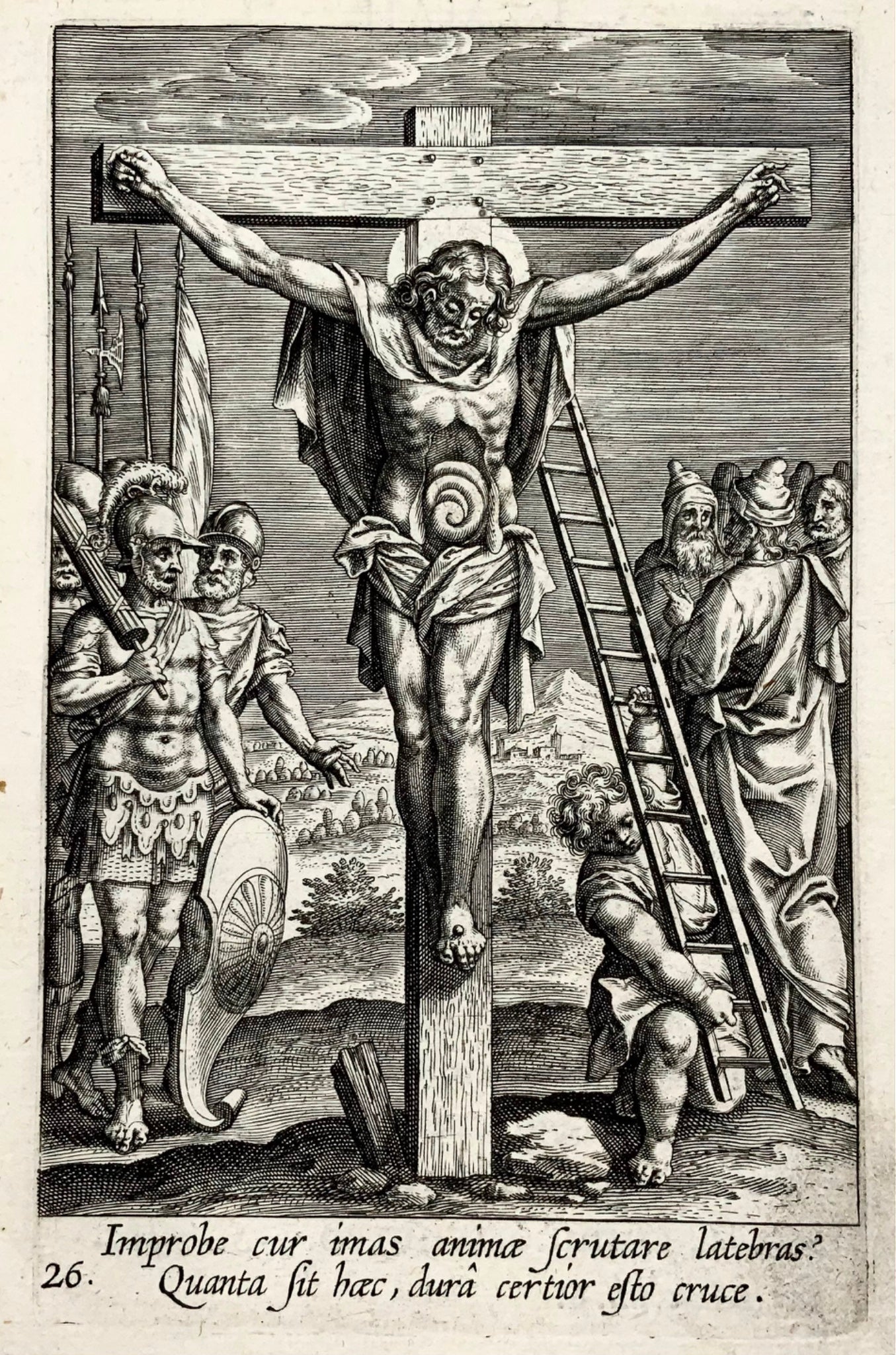1608 Crucifixion, Apôtre Philipp, Adriaen Collaert, maître gravure, religieux