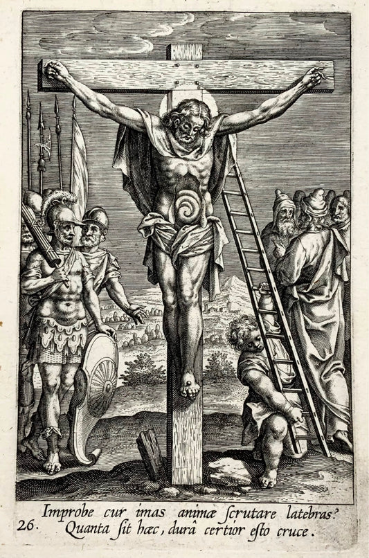 1608 Crocifissione, apostolo Philipp, Adriaen Collaert, maestro dell'incisione, religioso