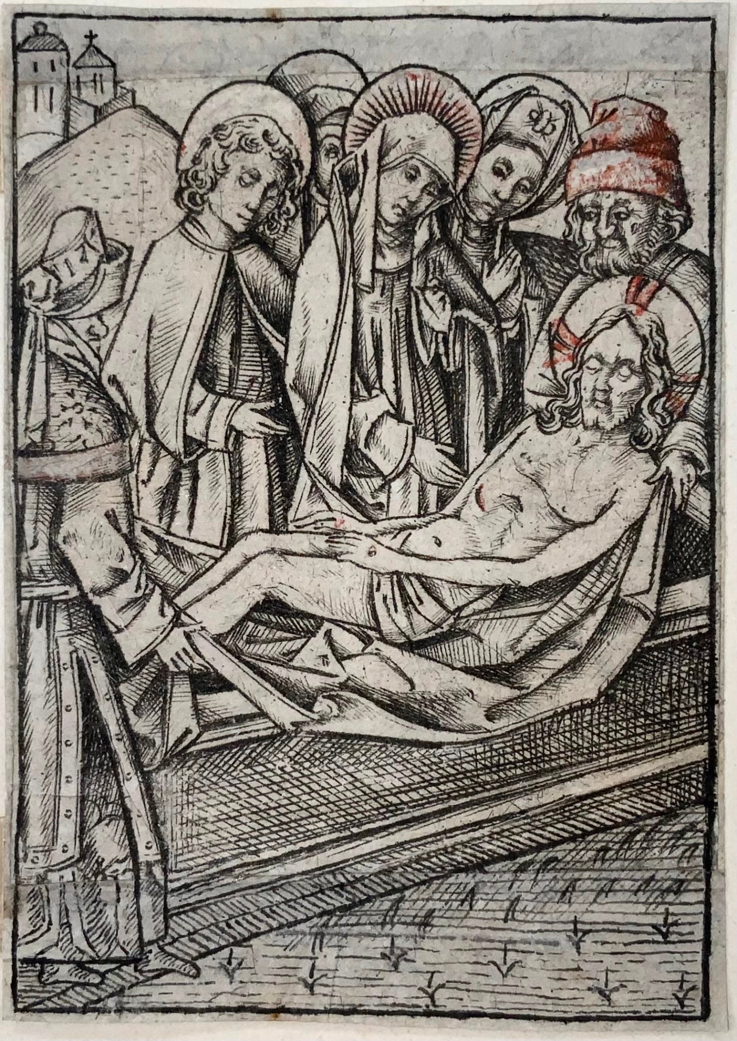 1460 c Israel van Meckenem, Enterrement du Christ, gravure sur métal, milieu du XVe siècle, art religieux