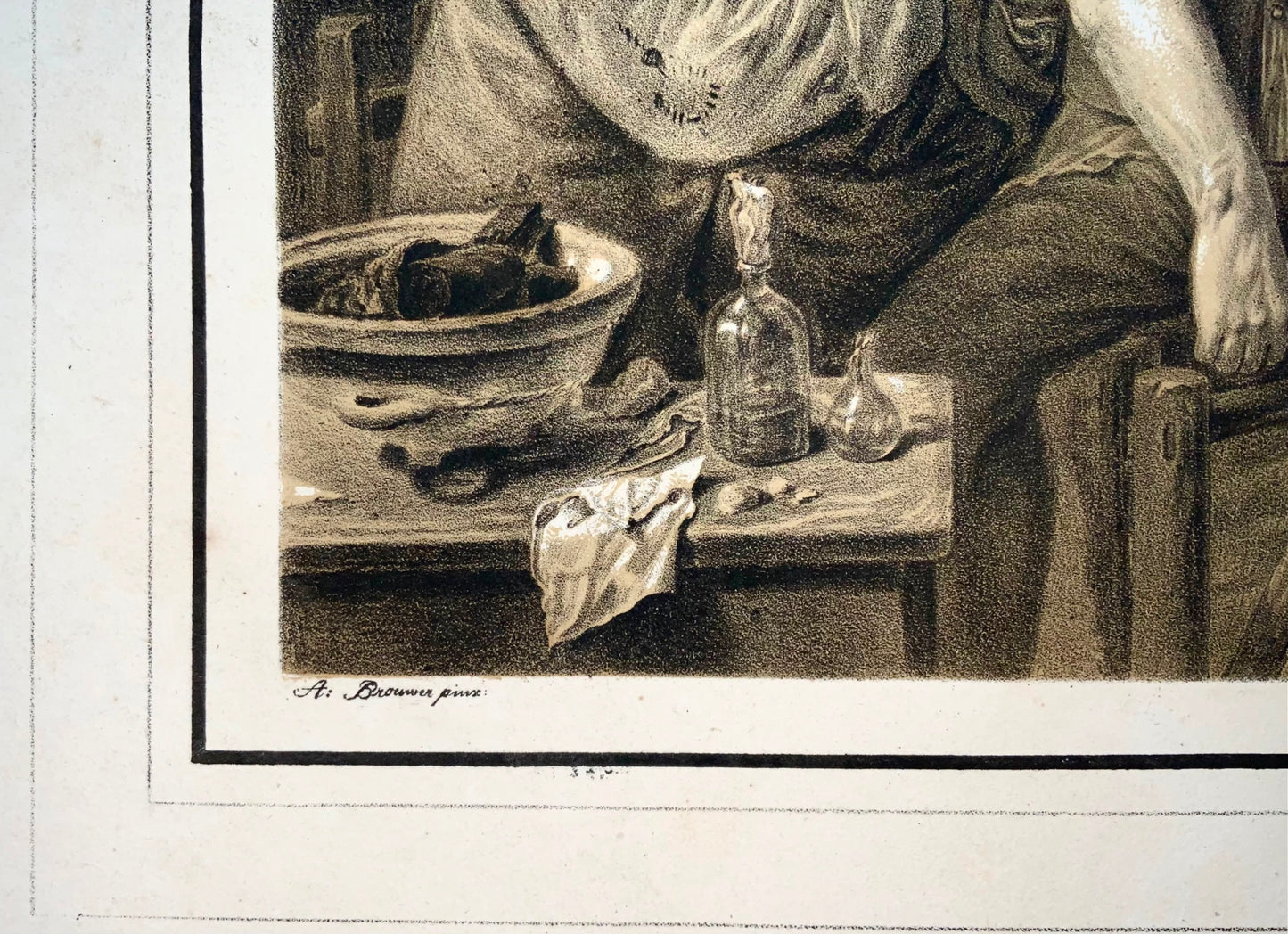 1810c Médecine, Chirurgien, N. Strixner d'après A. Brouwer, incunables de lithographie 