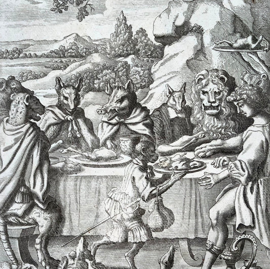 1666 Satire ‘Restoration Court’ in England, Francis Barlow (1626?-1702), folio, caricature