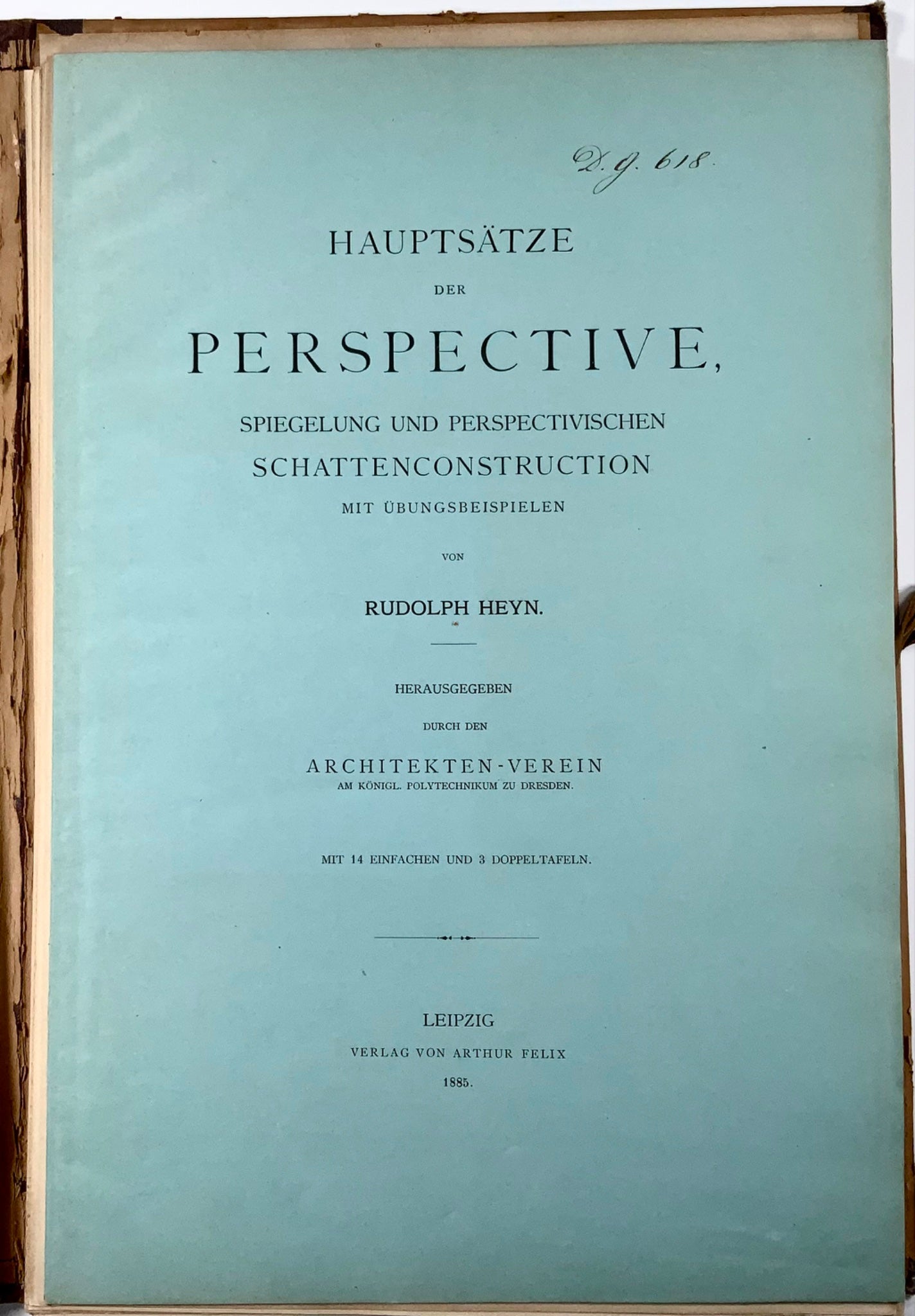 1885 Les principes de la perspective, in-folio, Heyn, 17 planches, art