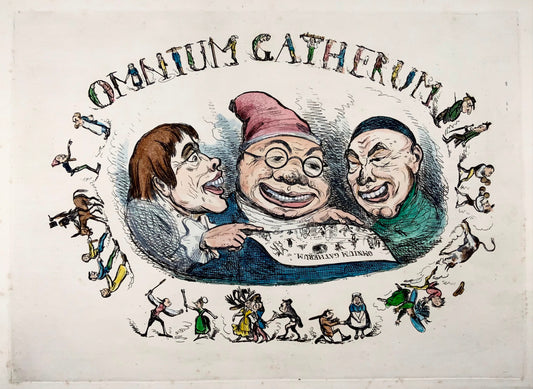1840 Henry Heath, Omnium Gatherum, caricature in-folio, satire, original