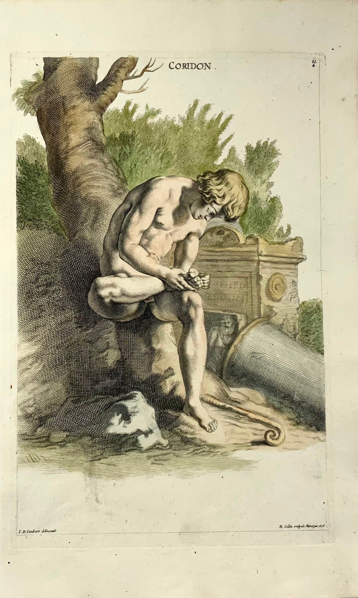 1676 JJ Sandrart, Collin, Mythologie, Corydon le berger 